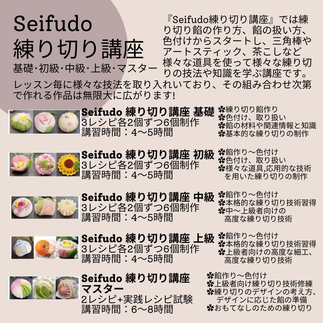 Seifudo 練り切り講座 山口市 ねりきり 練り切り 和菓子